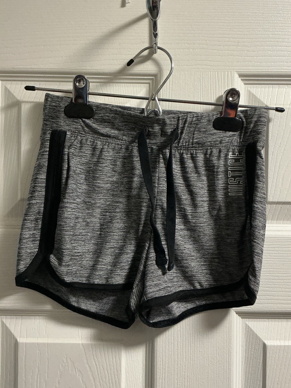 Justice Gray Marled Athletic Shorts with Black Trim